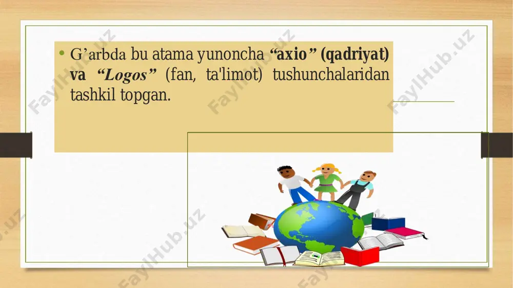r va davlatlar uchun umumiy qadrlash mezoni hosoblangan, umumbashariy ahamiyatga ega boʻlgan qadriyatlar tizimini ifoda etadigan tushuncha. • umuminsoniy qadriyatlar nihoyatda keng koʻlamli va serqirra tushnchadir. u ozodlik, erkinlik, tinchlik, baxt-saodat kabi umumijtimoiy maʼno-mazmun kasb etadigan tushunchalardangina iborat emas. • oila - qon-qarindoshlik, qarindoshchilik (nikoh orqali) yoki birga istiqomat qilish orqali bogʻlangan odamlardan iborat ijtimoiy guruhdir. • oila shaxs tarbiyasida va ijtimoiylashuvida boshqa ijtimoiy institutlar bilan taqqoslaganda eng muhim vazifalarni bajaradi. chunki, aynan oilada individual qobiliyatlar, shaxsiy, kasbiy qiziqishlar, axloqiy normalar shakllanadi. oila omili insonga butun umr davomida ta’sir etadi. ijtimoiy jihatdan oila - inson turli ijtimoiy maqomlarni egallaydigan jamoa hisoblanadi. • abu ali ibn sinoning “tadbir-al-manozil” asarida oilada er va xotinning yaxshi sifatlarini sanab o‘tadi. ularning shaxsiy namunalari bola uchun o‘rnak bo‘lib uning kelajak taqdirini belgilashda muhimligini alohida ta’kidlaydi. • “siz gaplashish, fikr olishda xayrixohlik talablariga rioya qilgan holda ish ko’rsangiz, yo’ldan adashmaysiz va to’siqlarga duch kelmaysiz”. • “bolada …