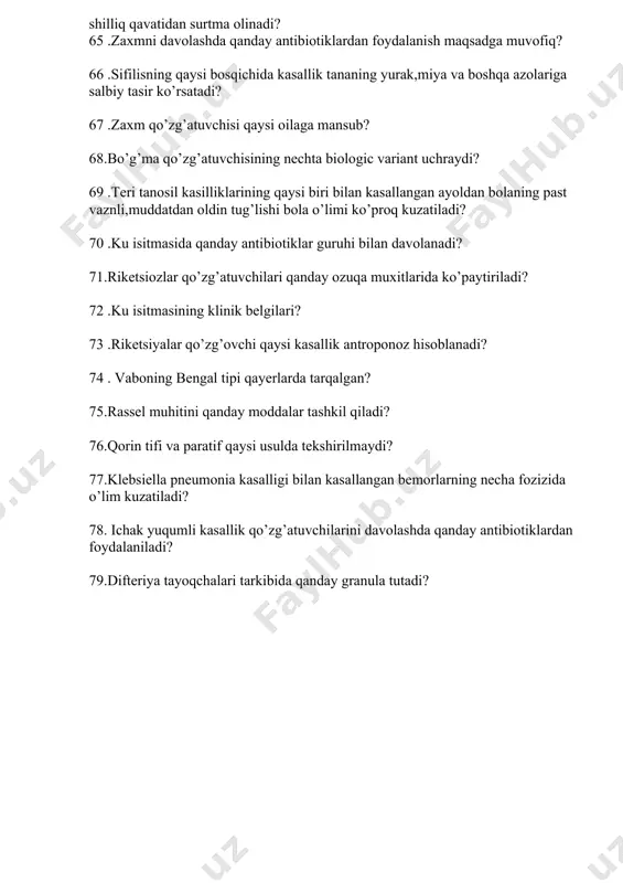 mikrobiologiya oralig'i savollari - Page 4
