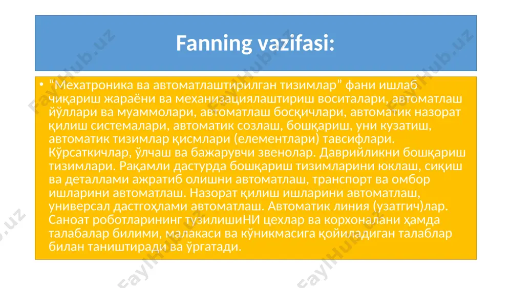 mexotronika va avtomatlashtirishning umumiy ma'lumotlari - Page 4