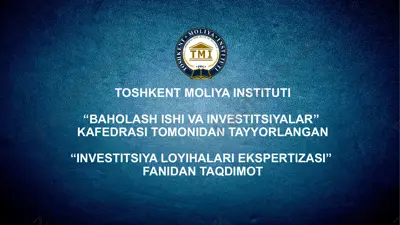 investitsiya loyihalari ekspertizasi — PPT