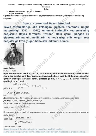 bayes teoremasi — DOCX