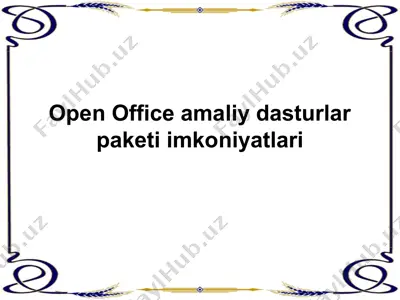 open office amaliy dasturlar paketi — PPTX