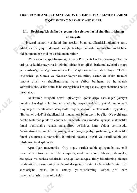 i rivojiga har doim katta e’tibor qaratilib kelingan. mantiqiy tafakkurning yuqori sifatlari deganda aniqlik, qisqalik, tartiblanganlik, hatto kichkina bо‘lsa ham soxtalikka yо‘l qо‘ymaslik, tо‘la dalil keltirish va hokazolar tushuniladi. albatta, har bir fan о‘quvchining aqliy faoliyatini rivojlantiradi. lekin mantiqiy tafakkurning shakllanishida matematika sо‘zsiz birinchi darajali ahamiyatga egadir. ana shuning uchun ham matematika о‘qituvchisining jamiyat oldida ma’suliyati juda kattadir. bolaning miyasi uning muskullari singari uzluksiz faol harakatda bo’lishi kerak. ammo, mashqlarning haddan tashqari yengil bо‘lishidan va tafakkurning rivojlanishiga yetarli darajada stimul bera olmasligidan qо‘rqish bilan birga, bu mashqlarning bolalar uchun haddan tashqari og‘ir bо‘lib qolishi mumkinligini ham e’tiborga olishimiz kerak. maktabda о‘qitiladigan fanlarning ilmiy-nazariy darajasini oshirish о‘quvchilarning fanga bo’lgan qiziqishiga, ularning mantiqiy tafakkurining hamda aqliy mehnat malakalarining tez rivojlanishiga imkon yaratib beradi. о‘quvchining о‘qishga ongli ravishda munosabatda bо‘lganida va о‘zlashtirishga istagi bо‘lgandagina u о‘rganilayotgan materialni mustahkam esda saqlab qoladigan bо‘ladi. bunda о‘qishga bо‘lgan havas katta ahamiyatga egadir. mana shuning uchun о‘qituvchi …
