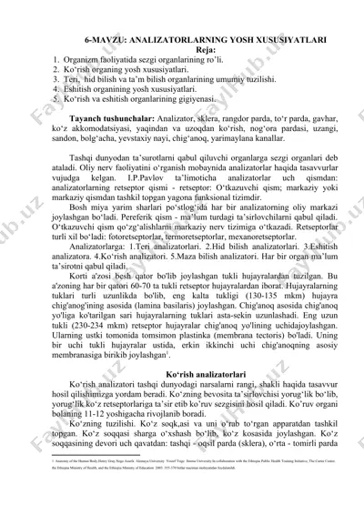 analizatorlarning yosh xususiyatlari — DOCX