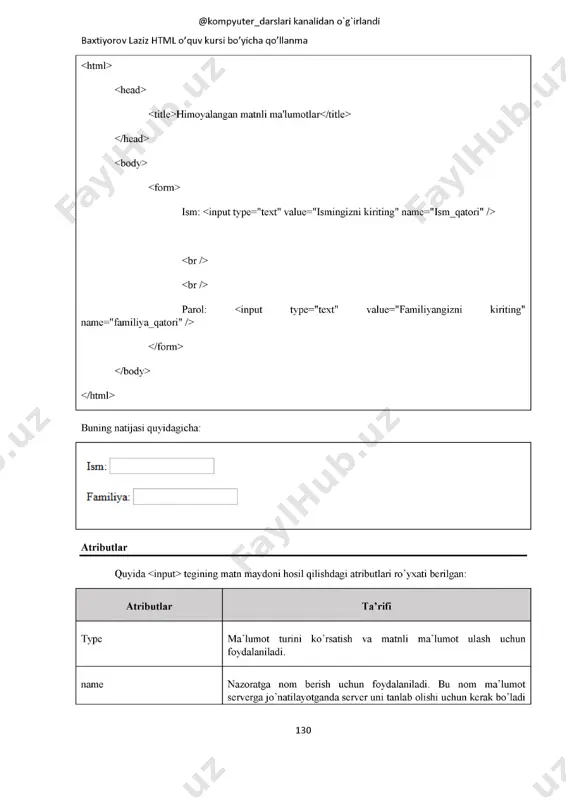 html- formalar bo'yicha qo'llanma - Page 3
