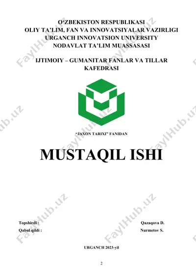 "misrning qadimgi va o’rta podsholiklari davrida tashqi siyosat" — DOCX