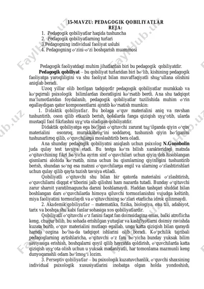 pedagogik qobiliyatlar — PDF