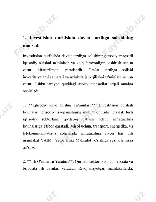 ton respublikasidagi yuridik asoslar va normativ hujjatlar haqida ma’lumot beriladi. 1. **konstitutsiya**: o‘zbekiston respublikasining asosiy hujjati bo‘lib, huquqiy tizimning asosi hisoblanadi. konstitutsiya 1992 yil 8 dekabrda qabul qilingan bo‘lib, jamiyat va davlat hayotining barcha sohalarini tartibga soluvchi asosiy prinsiplarga ega. konstitutsiyada quyidagilar belgilangan: - davlat tuzilishi va davlat hokimiyatining bo‘linishi. - fuqarolarning asosiy huquq va erkinliklari. - demokratik jamiyat va qonun ustuvorligi prinsiplari. 2. **kodekslar**: turli sohalardagi munosabatlarni tartibga soluvchi muhim normativ hujjatlar. masalan: - **fuqarolik kodeksi**: mulk huquqi va majburiyatlar, shartnomalar, meros huquqi kabi munosabatlar. - **jinoyat kodeksi**: jinoyat sodir etish va javobgarlik choralari. - **mehnat kodeksi**: ish beruvchi va ishchi o‘rtasidagi munosabatlar. 3. **qonunlar**: maxsus masalalarni tartibga soluvchi hujjatlar. o‘zbekiston respublikasida mingdan ortiq qonunlar mavjud bo‘lib, ularning ba’zilari quyidagilardan iborat: - **ta’lim to‘g‘risidagi qonun**: ta’lim tizimi faoliyatini tartibga soladi. - **sog‘liqni saqlash to‘g‘risidagi qonun**: tibbiyot va sog‘liqni saqlash sohalaridagi munosabatlarni boshqaradi. - **tadbirkorlik faoliyati to‘g‘risidagi qonun**: biznes va …