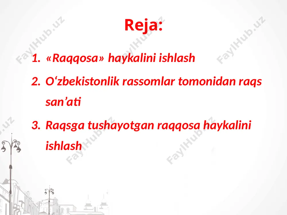 o nisbatlari – proporsiyalarini saqlashga harakat qiling. xuddi shu usulda «sozandalar» haykalini ham yasashingiz mumkin. ayrim o‘quvchilar raqqosa haykalini bo‘rtma – relyefli variantini ishlashi mumkin. haykaltaroshlik pichog‘i – yog‘och steklaridan foydalanilayotganda ozodalikka va ehtiyotkorlikka rioya qiling. haykaltaroshlik pichog‘i image2.png image3.jpeg image4.jpeg image5.jpeg image6.jpeg image7.jpeg image8.jpeg image9.jpeg image10.jpeg image11.jpeg image12.jpeg image13.jpeg image14.jpeg image15.jpeg image16.jpeg image17.png image18.jpg image19.png image20.jpeg image21.jpeg image22.png image23.png image24.png image25.png image26.jpeg image27.jpeg image28.jpeg image29.jpeg image30.jpeg image1.png