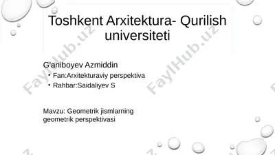 geometrik jismlarning geometrik perspektivasi — PPTX