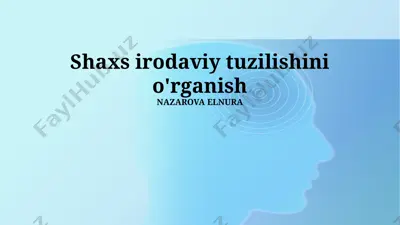 shaxs irodaviy tuzilishini o'rganish — PPTX