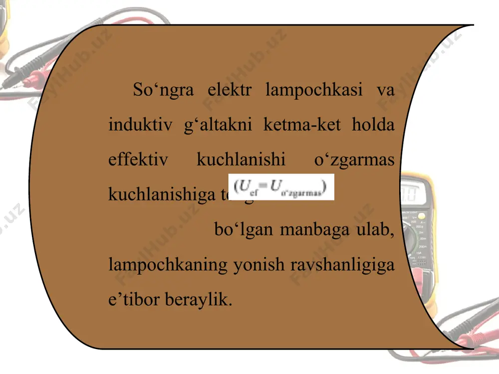 o‘zgaruvchan tok zanjiridagi induktiv g‘altak 11-sinf - Page 3