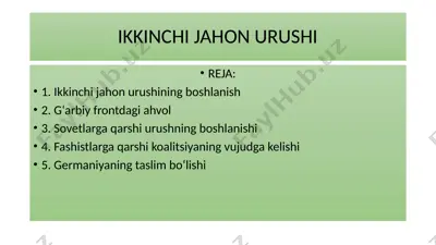 ikkinchi jahon urushi — PPTX