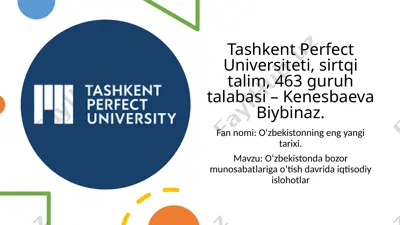 o‘zbekistonning eng yangi tarixi — PPTX