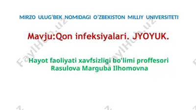 qon infeksiyalari. jyoyuk — PPTX