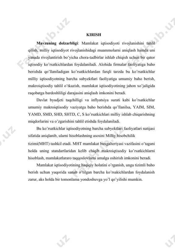 ydalanib kelindi. har ikkala agregat kо’rsatkich ham mamlakatdagi iqtisodiy faollik darajasini ifodalasada kapital va ishchi kuchi migratsiyasi mavjudligi sababli ular о’zaro farqlanadi. bugungi kunga kelib milliy hisobchilik tizimini qо’llaydigan deyarli barcha davlatlarda yalpi ichki mahsulot kо’rsatkichi asosiy makroiqtisodiy kо’rsatkich sifatida tan olinadi. kо’pgina iqtisodiy adabiyotlarda yaimga ishlab chiqarilishda qо’llanilgan resurslar qaysi davlatga tegishliligidan qat‘iy nazar, mamlakatning jug’rofiy hududida yaratilgan pirovard tovarlar va xizmatlarning bozor baholari yig’indisi deb ta‘rif berib kelingan. 1993 yilda bmt tomonidan qabul qilingan mhtning yangi talqiniga yaim - mamlakat rezidentlari tomonidan ma’lum muddat davomida ishlab chiqarilgan kо’ra yalpi ichki mahsulot (yaim) tushunchasiga aniqlik kiritildi. yangicha talqiniga kо’ra: yaimning «ichki» deb atalishiga sabab, uning mamlakat rezidentlari tomonidan yaratilishidir. rezident deganda faqatgina mamlakatning yuridik va jismoniy shaxslari tushunilmaydi. chunkimilliy tegishliligi va fuqaroliligidan qat’iy nazar, mazkur mamlakatning iqtisodiy hududida iqtisodiy manfaat markaziga ega bо‘lgan (ishlab chiqarish faoliyati bilan shug‘ullanadigan yoki mamlakat hududida bir yildan ortiq mamlakat yuridik shaxsi boshqa mamlakat …