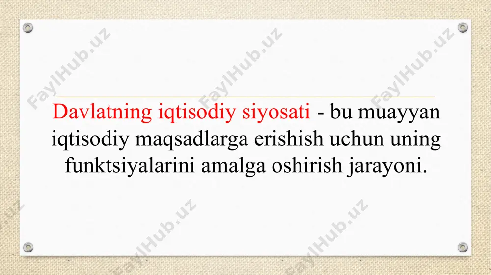 oshirilgan bum va inflyatsiyaga qarshi kurashish maqsadida ishbilarmonlik faolligini pasaytirishga qaratilgan pul-kredit siyosatining afzalliklari ichki qismning etishmasligi kechikish(orasidagi vaqt davri xabardorlik mamlakatdagi iqtisodiy vaziyat va hozirgi kunchora ko'rish yaxshilash uchun). yo'qligi siqib chiqarish effekti. ekspansion pul-kredit siyosati (pul massasini ko'paytirish) foiz stavkasining pasayishiga olib keladi, bu esa to'plash uchun emas, balki sarmoyani rag'batlantirish uchun. e’tiboringiz uchun rahmat! image4.png image5.jpg image6.png image7.jpeg image8.jpeg image3.png