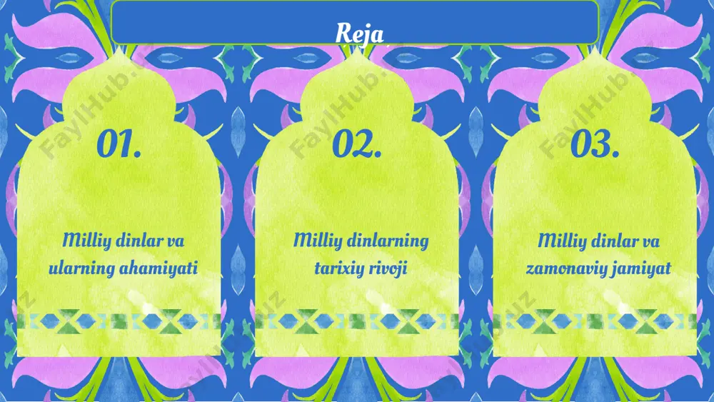 y hayot va ahloqiy qadriyatlarni belgilovchi muhim omil sifatida xizmat qiladi. milliy dinlar tarixiy jarayonlarda muhim rol o'ynagan. ular xalqning e'tiqodini, ijtimoiy va madaniy taraqqiyotini belgilaydi. har bir milliy din o'z tarixida muhim voqealar, shaxslar va madaniyatlar bilan bog'liq. milliy dinlarning o'zgarishi va rivojlanishi tarixiy sharoitlar va ijtimoiy omillar bilan chambarchas bog'liqdir. buning natijasida, har bir davrda milliy dinlar o'rtasida bog'lanishlar paydo bo'ladi, bu esa ularning tarixiy ta'sirini yanada chuqurlashtiradi. milliy dinlar va ularning tarixiy ta'siri photo by cihat hıdır on unsplash milliy dinlar tushunchasi milliy dinlar, muayyan millat yoki etnik guruhning o'ziga xos diniy e'tiqodlari va amaliyotlaridir. ular jamiyatda muhim rol o'ynaydi, chunki ular milliy identitet va madaniyatni shakllantiradi. milliy dinlar, shuningdek, insonlarning qadriyatlari va axloqiy tamoyillarini belgilaydi, bu esa jamiyatning birlashishi va barqarorligini ta'minlaydi. ular madaniyat bilan chuqur bog'liq bo'lib, urf-odatlar va an'analar orqali avloddan avlodga o'tadi. photo by collab media on unsplash milliy dinlar va zamonaviy hayot …