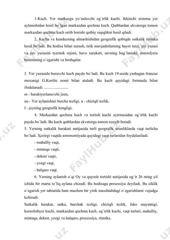 yerning sutkalik harakati va uning geografik oqibatlari - Page 3