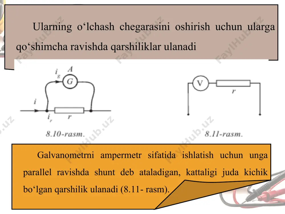 ampermetr va voltmetrning o‘lchash chegarasini oshirish 10 - sinf - Page 3