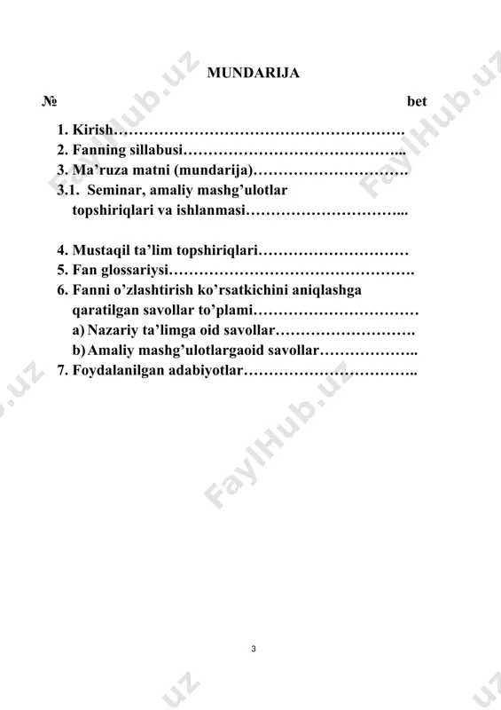 g pedagogik faoliyatlarida o`quvchi-magistrantlarga aniq manbalar asosida fikrlash, to`g`ri aniq javoblarni izlab-topa bilish, ularni tarbiyaviy jihatdan to`g`ri tahlil qila bilish; · magistrlar kelgusida ilmiy tadqiqotlarni davom ettirish jarayonida umummetodologik yondashuvlar, har qanday bosib o`tilgan davrni to`g`ri talqin qila bilish, ilmiy hulosalar chiqara bilish ko`nikmalariga ega bo`lishi. ilmiy mavzularni taxlil etishning eng optimal uslublarini tanlay bilishni shakllantiradi. fanning rejadagi boshqa fanlar bilan o`zaro bog`liqligi, uslubiy jihatdan uzviyligi va ketma-ketligi mazkur tanlov fani: o`zbekiston tarixi, arxeologiya, etnografiya, qadimgi dunyo tarixi, o`rta asrlar tarixi,arxiv ishi, tarixshunoslik, manbashunoslik, sotsiologiya, tarixiy tadqiqotlar uslubiyati kabi fanlar bilan bog`liq holda o`rganiladi. fan bo’yicha magistrantning malakasiga quyiladigan talablar “tarixshunoslik va manbashunoslikning nazariy asoslari” fani magistraturaning ta’lim yo’nalishi bo’yicha d.t.s. mos. hozirgi kunda jahon andozalariga to’g’ri keluvchi raqobatdosh to’laqonli , mukammal tarixchi mutaxasis tarixchi bo’lib yetishishi uchun magistrant, so’zsiz ushbu fanni o’rganishi davr talabidir. mazkur predmetni o’rgangan magistrant “mutaxasslikning nazariy masalalari” ning o’ziga xos xususiyatlari, rivojlanishi bosqichlari hamda tarixiy …
