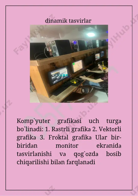 asturini olish mumkin. odatda, autocad ni avtomatlashtirilgan loyixalash tizimi(sapr)ning grafik yadrosi sifatida qabul qiladilar. dastur yordamida turli chiziq, yoy, matnlar xosil qilish, taxrirlash, 2d va 3d modellarni yaratish, loyixalash jarayonida vujudga keladigan ko’pgipa muammolarning yechimini avtomatlashtirish, xususiy ssenariy va makrokomandalar yaratib, aniq(konkret) masala va image3.jpeg image4.jpeg image5.jpeg image6.jpeg image7.png image8.jpeg image9.png image10.jpeg image11.png image12.png image13.png image14.png image15.png image1.jpeg image2.jpeg