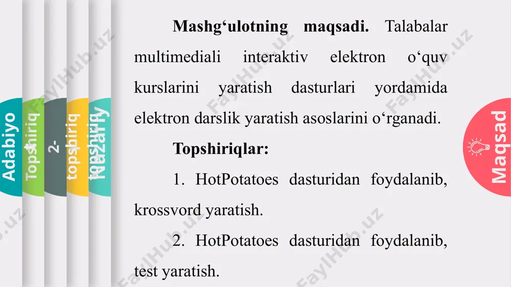 multimediali interaktiv elektron o‘quv kursi yaratish - Page 5