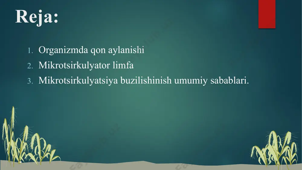 (limfo) kontsentratsiyalar. bu gipogidratatsiya, politsitemiya, giperproteinemiya (asosan giperfibrinogenemiya) oqibatida yuzaga keladi; b) gemo (limfo) dilyutsiyalar - gipergidratatsiya, pantsitopeniyalar (qon hujayralarining kamayib ketishi), gipoproteinemiyalar oqibatida; v) qon qovush qoqligi ortishi bilan kechadigan qon shaklli elementlarining agregatsiya va agglyutinatsiyasi; g) tomir ichida qonivishi, fibrinoliz va tromboz. 3. mikrotsirkulyatsiya o‘zani tomirlarining shikastlanishi natijasida ularning bir butunligi, silliqligi yo‘qolishi. bunday o‘zgarishlar ateroskleroz, yalligianish, sirroz, o‘sma kabi patologik jarayonlarda kuzatiladi. mikrotsirkulyatsiya buzilishining tipik shakllari mikrotsirkulyatsiya buzilishining tipik shakllari. mikrotsirkulyatsiya buzilishlari 3 ta guruhga bo’linadi: intravaskulyar, transmural, ekstravaskulyar. umuman, mikrotsirkulyatsiyaning har qanday buzilishida, ayniqsa u uzoq davom etsa, qil tomir trofik yetishmovchilik sindromi rivojlanadi. bu sindrom uchun xarakterli o‘zgarishlar quyidagilar: 1) hujayralararo suyuqlik transporti hamda mikro tomirlarga limfa qon perfuziyasi buzilishi; 2) qil tomirlarda kislorod, karbonat angidrid, substratlar, modda almashinuvi mahsulotlari, ionlar, fiziologik faol moddalar almashinuvi buzilishi; 3) hujayralarda modda almashinuvi buzilishi. bu holat o‘z navbatida to‘qima va a ’zolarda har xil distrofik o‘zgarishlar rivojlanishiga olib …