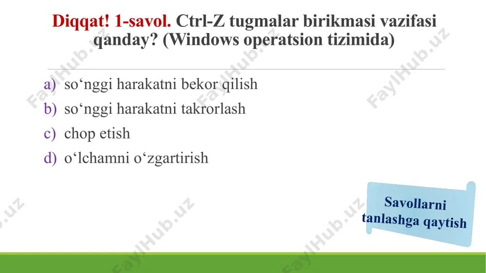 shaxsiy kompyuter apparat va dasturiy ta’minoti mavzusiga oid test savollari - Page 4