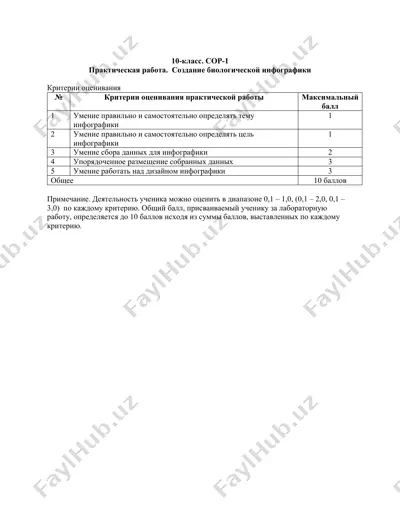 создание биологической инфографики — DOCX