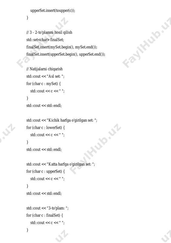 c++ set elementlari bilan ishlash - Page 3
