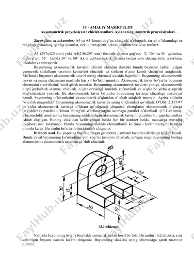 aksonometrik proyeksiyalar chizish usullari — PDF