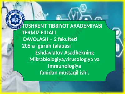immunopatologiya haqida ma'lumotlar — PPTX
