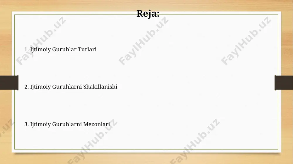 jazo choralarining kuchliroq ekanligini ko‘rsatadi. yopiq guruhlar, aksincha, qat’iy a’zolik me’yorlari bilan ajralib turadi va a’zo soni 3-7 kishidan oshmaydi, bu esa kuchli guruh birligini ta’minlaydi. in-guruhlar va out-guruhlar ichki va tashqi guruhlarning chegaralari o'zgaruvchan bo'lib, ijtimoiy kontekstga, individual munosabatlarga va guruh a'zolarining muloqot darajasiga qarab 2-3 oy ichida dinamik ravishda o'zgarib turishi mumkin. ichki guruh a'zolari o'rtasidagi o'xshashlik darajasi 70% dan yuqori bo'lsa, ularning birgalikdagi maqsadlari va qadriyatlariga bo'lgan sadoqat kuchayadi, bu esa guruh koheziyasini mustahkamlaydi. guruhga kirish mezonlari ba'zi guruhlarda, masalan, ilmiy jamoalarda, qabul qilish mezonlari sifatida kamida 5 ta nashr e'lon qilinganligi va ularga 100 dan ortiq iqtibos keltirilganligi talab qilinishi mumkin. guruhga kirishning asosiy mezonlaridan biri a'zolikka nomzodning 3 yildan ortiq tajribaga ega bo'lishi, shuningdek, malaka sertifikatiga ega bo'lishi mumkin. guruhning funksiyalari va ahamiyati guruh a’zolari o’rtasida 3 dan ortiq o’zaro bog’liqlikni shakllantiradi, bu esa maqsadlarga samaraliroq erishish va ijtimoiy qo’llab-quvvatlashni ta’minlaydi. guruh, shaxslarning ijtimoiylashuvi va …