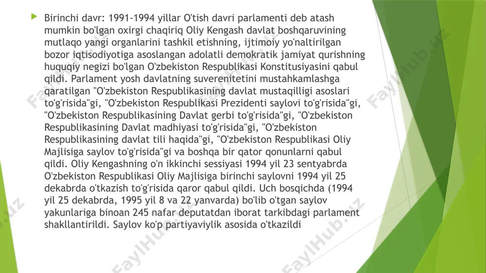 o’zbekistonning eg yangi tarixi fanidan taqdimot - Page 5
