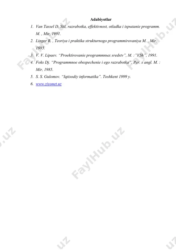 dastur vositasini testdan utkazish. yuqoridan pastga va pastdan yuqoriga testlash - Page 5