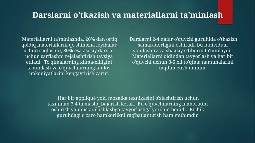 applikatsiya va mozaika darslarini tashkil qilish - Page 4