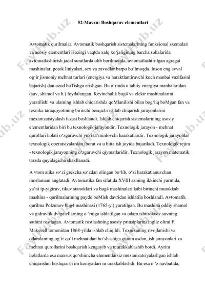avtomatik qurilmalar — DOCX