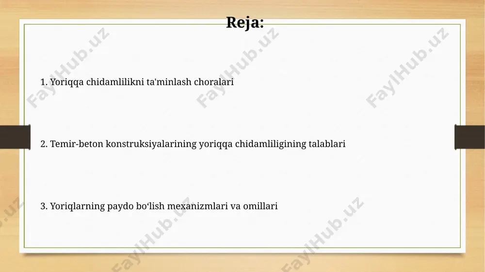'minlash usullari betonning mustahkamlik sinfini m300 va undan yuqori bo'lishini ta'minlash, shuningdek, 10-15 mm dan katta bo'lmagan maksimal agregat o'lchamlarini qo'llash samarqand shahridagi loyihalarda yoriqqa chidamliligini oshiradi. beton aralashmasiga qo'shimchalar (masalan, polipropilen tolalari) kiritish, 20-30% gacha yoriqlarning kengayishini kamaytirish imkonini beradi, bu esa andijon viloyati sharoitida muhim ahamiyat kasb etadi. temir armaturasi talablari beton sinfi va armatura turi oʻrtasidagi moslikni taʼminlash uchun, masalan, b30 beton sinfi uchun minimal 12 mm diametrli a-iii sinfidagi armatura ishlatilishi tavsiya etiladi. armatura diametri va joylashishi loyiha hujjatlarida aniq koʻrsatilgan boʻlishi va qurilish maydonchasi sharoitlariga, masalan, namlik darajasiga va tuproq turiga qarab, 10-20 mm oraligʻida tanlanishi mumkin. armatura joylashuvi va zichligi temir-beton konstruksiyalarining yoriqqa chidamliligini ta'minlashda, masalan, 150 mm dan kam bo'lmagan qalinlikdagi plitalarda, armaturaning zichligi va joylashuvi, ayniqsa, seismic zonalari uchun, aqshning aci 318 kodi talablariga muvofiq bo'lishi kerak. armatura joylashuvi yoriqlarning kengayishini nazorat qilishda muhim rol o'ynaydi. masalan, 200 mm dan kam bo'lmagan …