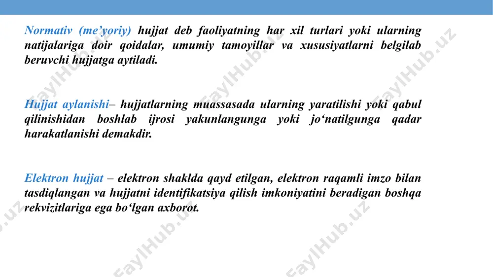 bildirgi d) dalolatnoma test topshiriqlari foydalanilgan adabiyotlar asosiy adabiyotlar: abduraxmonova m., fattoxova d., xalmuxamedova u., inogamova n., egamberdiyeva n. o‘zbek tili (o‘quv qo‘llanma). – toshkent: “mumtoz so‘z”, 2019. husanov n., xo‘jaqulova r., dilmurodova n. o‘zbek tili (o‘quv qo‘llanma). – toshkent: tmi, 2017. – 336b. qo‘shimcha adabiyotlar: muhiddinova x., salisheva z., po‘latova x. o‘zbek tili (oliy ta’lim muassasalari rus guruhlari uchun darslik). – toshkent: o‘qituvchi, 2012. – 288 b. normatova sh., abduraxmonova m., o‘zbek tili (darslik). – toshkent: jidu, 2014. – 192b. yuldasheva sh., kabulova d., sobirova m. o‘zbek tili (o‘quv qo‘llanma). – nukus: bilim, 2013. – 156b. image2.png image3.png image4.png image5.png /docprops/thumbnail.jpeg