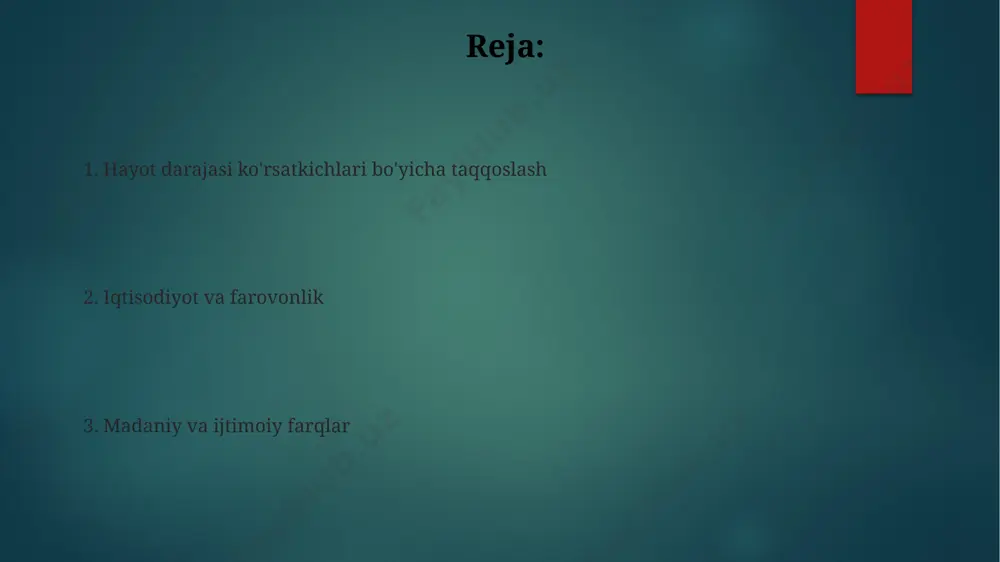 mavjud bo'lib, bu ko'rsatkich nyu-york shahri kabi yirik shaharlarda yuqoriroqdir. aqshning sog'liqni saqlash tizimi dunyoda eng qimmat tizimlardan biri hisoblanadi; 2021 yilda tibbiy xarajatlar yalpi ichki mahsulotning 18 foizini tashkil etdi. e'tiboringiz uchun rahmat @taqdimot_robot image6.jpg image7.jpg image8.jpg image9.jpg image10.jpg image2.png image3.png image4.png image5.png