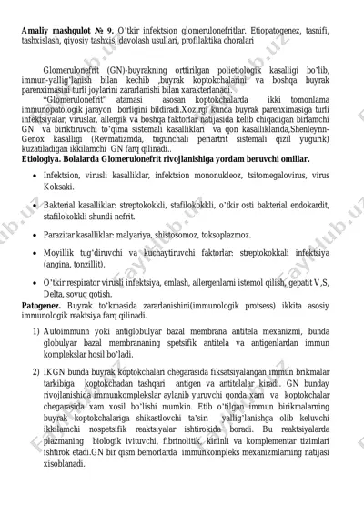 glomerulonefritlik infektsion kasalliklar — PDF