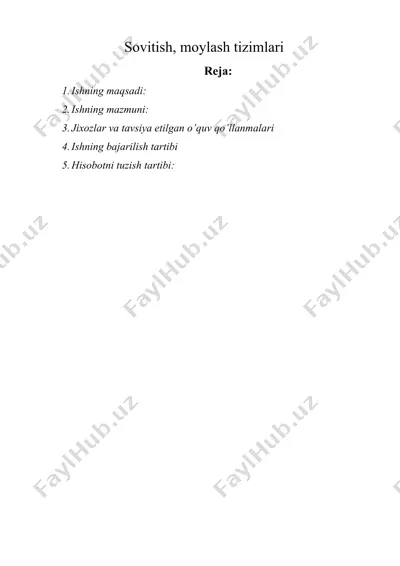 sovitish, moylash tizimlari — DOCX