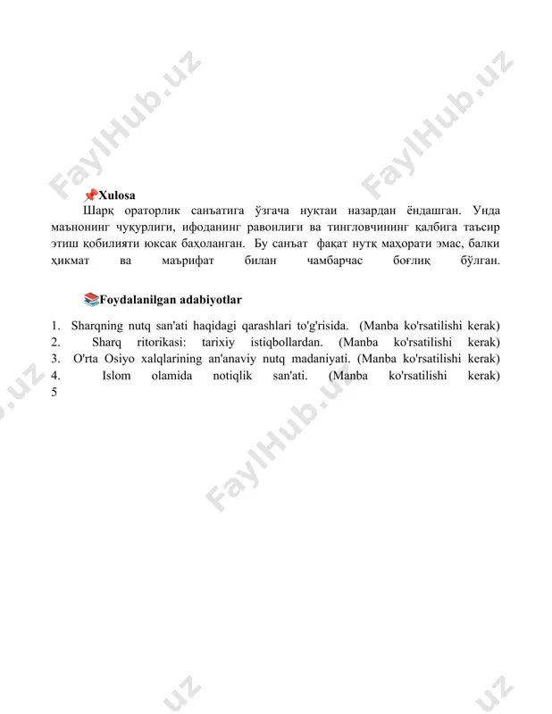sharq alomalarning notiqlik san’atiga qarashlari - Page 5