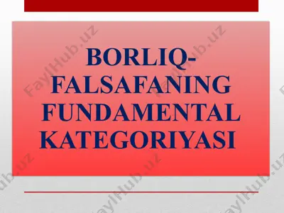 borliq - falsafaning fundamental kategoriyasi — PPTX