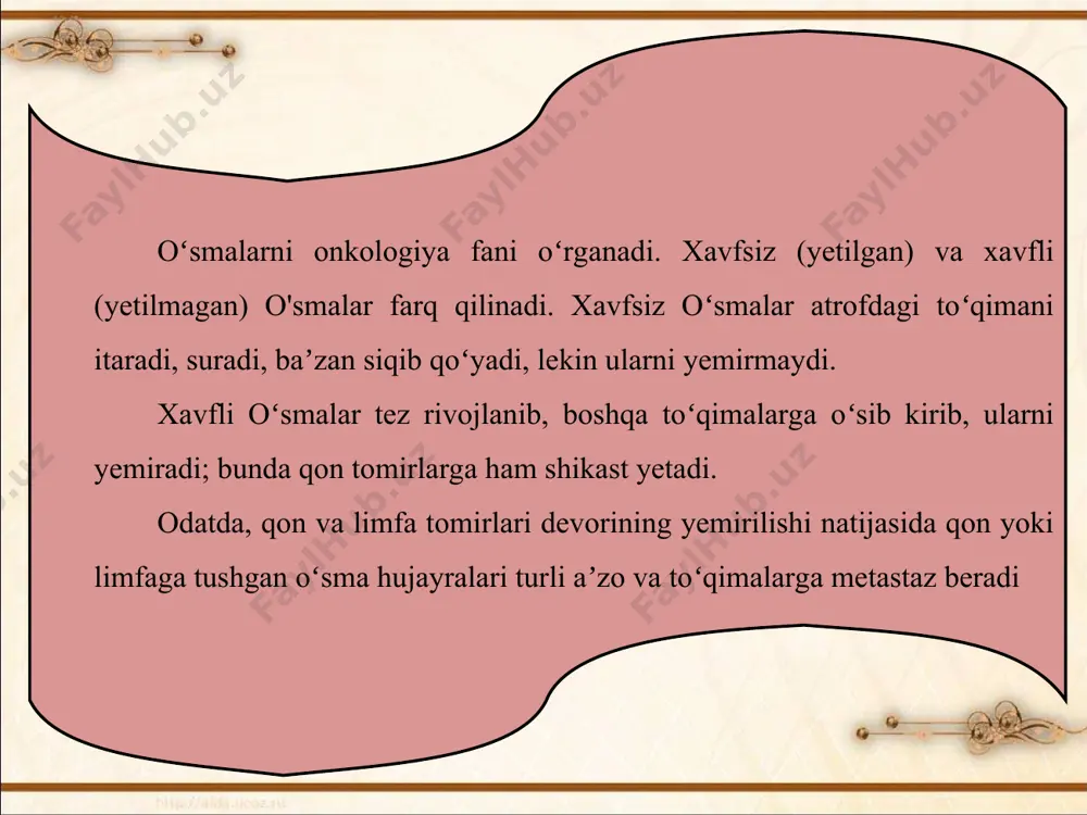morfologik xususiyatlarini aniqlash davolashning aniq usulini tanlashda muhim ahamiyatga ega.