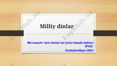 milliy dinlar — PPTX