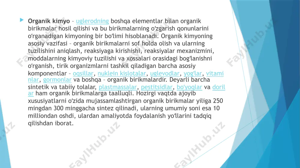 bir sinfga kiruvchi xossalari o’xshash bo’lgan tarkibi bir-biridan guruh bilan farq qiladigan birikmalar gomologlar deyiladi. image1.png image2.png image3.png image4.png image5.png image6.png image7.png image8.png image9.png image10.png image11.png image12.png image13.png image14.png image15.png /docprops/thumbnail.jpeg