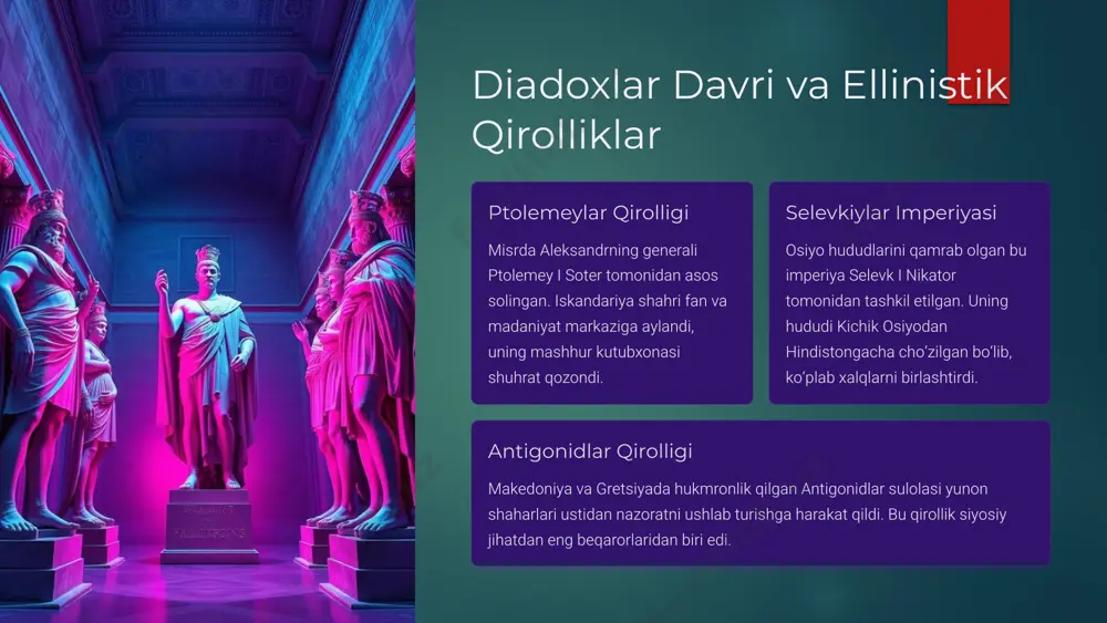n madaniyatini qabul qilganlar soni ortdi qullik keng tarqalgan edi 7 ellinizm davrining merosi madaniy uyg‘unlashuv fan va texnologiya siyosiy tuzilmalar 8 image6.png image7.png image8.png image9.png image10.png image11.png image12.png image13.png image14.png image15.png image16.png image17.png image18.png image19.png image20.png image21.png image22.png image23.png image24.png image2.png image3.png image4.png image5.png