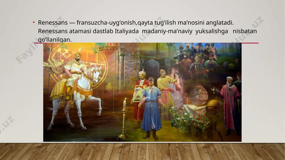 uddi amir temur kabi olib borgan ishlari ham bunga qoʻshimcha boʻlgan edi.ulugʻbek mirzo davrida bunyod etilgan madrasalar va kutubxonalar ham yevropa elchilarini hayratga qoldirgan. hozirgi kungacha ulugʻbek mirzoning bunyod ettirgan rasadxonasi ham dunyo olimlarini tan olishiga majbur qildi.uning 1018 ta yulduzni qoʻzgʻalmas oʻrnini aniqlaganligi va rasadxona hozirgi vaqt bilan bir soatu ikki sekund adashganligi ham hayratga loyiqdir.bu haqida ulugʻbek mirzoning “ziji jadidi koʻragoniy” asari 1018 ta qoʻzgʻalmas yulduzlar haqida asosiy maʼlumot beradi.. amir temur va uning avlodlari davrida vujudga kelgan ikkinchi renessans dunyo olimlarini hayratga solganligi bilan ham mashhurdir. huddiki birinchi rennesans kabi ikkinchi renessans ham butun yer yuzini toʻlqinlantirdi desak xato boʻlmaydi albatta.biz bundan faxrlanamiz, birinchi prezidentimiz ham shunday dedi: “sohibqiron amir temurning shaxsi uning avlodlari boʻlmish faqat bizning emas, balki mintaqamizdagi barcha xalqlarning, butun maʼrifiy insoniyatning boyligidir”. demak, bu renessans faqat bizda emas butun dunyoda katta oʻzgarishlar boʻlishiga sabab boʻldi. foydalanilgan adabiyotlar. amir temur koʻragon. temur tuzuklari / …